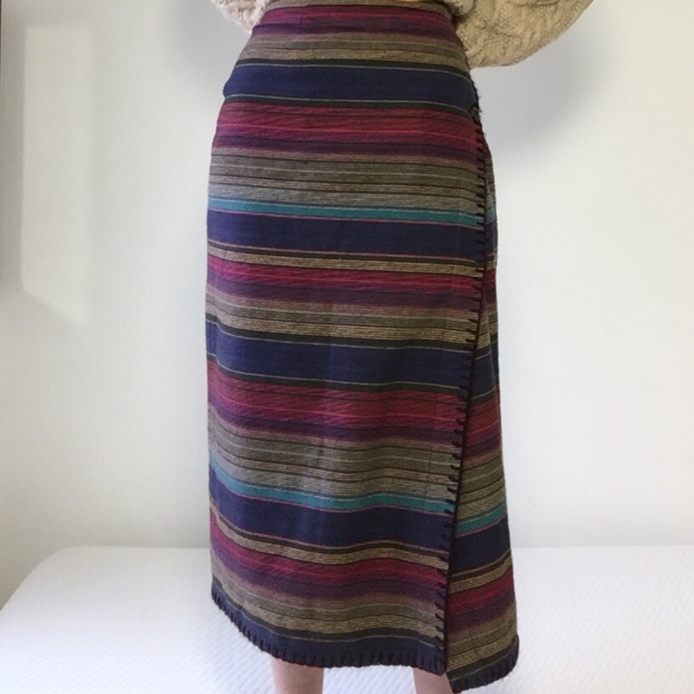 Long Striped Winter Skirt